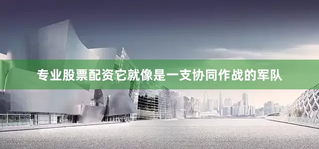 专业股票配资它就像是一支协同作战的军队